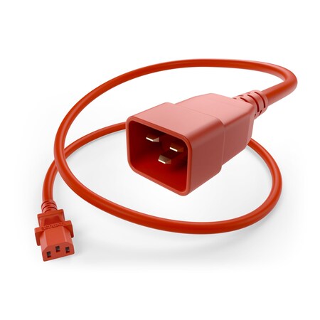 Unc Group 3Ft Red C13-C20 Pdu Power Cord, Sjt, 15Amp, 250V PWCD-C13C20-15A-03F-RED